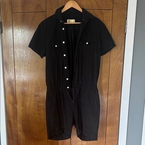 Black Button-Up Romper